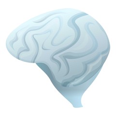 Poster - Grey brain icon. Cartoon of grey brain vector icon for web design isolated on white background