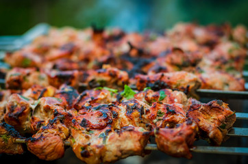 barbecue pork on the grill