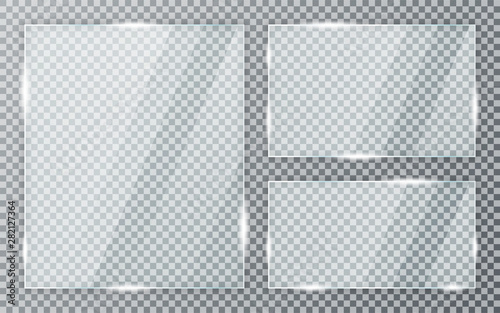 Cuadros en Lienzo Glass plates set on transparent background