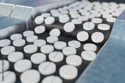 Fotomural Pharmaceutical production of drugs. 3D rendered illustration.