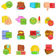 Poster - Online money icons set. Cartoon set of 16 online money vector icons for web isolated on white background