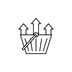 Poster - Shopping basket, arrows icon. Element of consumer behavior line icon