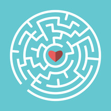 Heart Inside Circular Maze