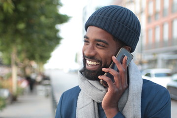 Canvas Print - Beautiful happy man outside