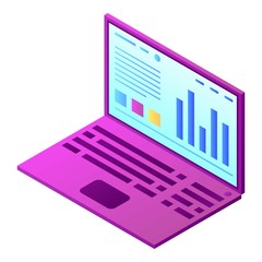 Poster - Laptop icon. Isometric of laptop vector icon for web design isolated on white background