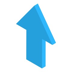 Poster - Blue up arrow icon. Isometric of blue up arrow vector icon for web design isolated on white background