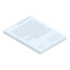 Poster - Papers document icon. Isometric of papers document vector icon for web design isolated on white background