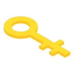 Poster - Gold city key icon. Isometric of gold city key vector icon for web design isolated on white background