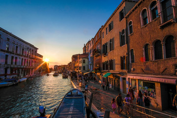 Poster - Venice, Italy - July, 07, 2019: cityscape with the image of channel in Venice, Italy