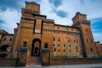 Sticker - Ferrara, Italy - July, 09, 2019: view of Ferrara castle in Italy