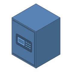 Poster - Office metal safe icon. Isometric of office metal safe vector icon for web design isolated on white background