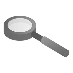 Poster - Metal magnify glass icon. Isometric of metal magnify glass vector icon for web design isolated on white background
