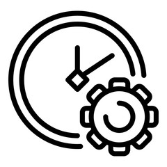 Poster - Gear clock icon. Outline gear clock vector icon for web design isolated on white background