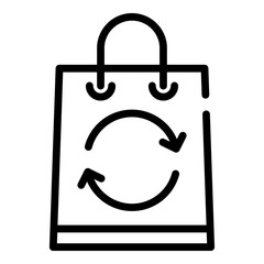 Poster - Paper bag icon. Outline paper bag vector icon for web design isolated on white background