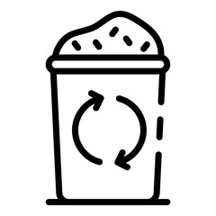 Poster - Full trash can icon. Outline full trash can vector icon for web design isolated on white background