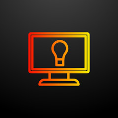 Aufkleber - bulb on the monitor nolan icon. Elements of science set. Simple icon for websites, web design, mobile app, info graphics
