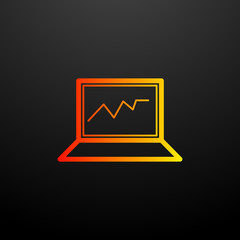Aufkleber - graph on laptop nolan icon. Elements of science set. Simple icon for websites, web design, mobile app, info graphics