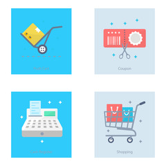 Canvas Print - Online Shopping Flat Icons Pack