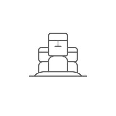 Poster - Prehistoric moai icon. Element of prehistoric line icon