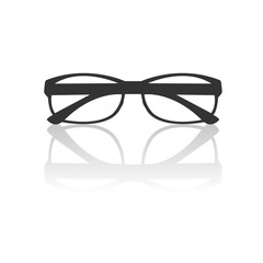 eyeglass icon black. sign design. vector Illustrator. on white background. symbol. Shadow