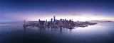 Aerial wide view of San Francisco City from the Bay. California, USA