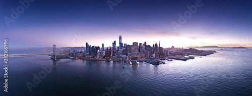 Aerial wide view of San Francisco City from the Bay Canvas Print
