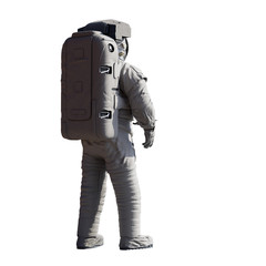 Wall Mural - standing astronaut, isolated on white background