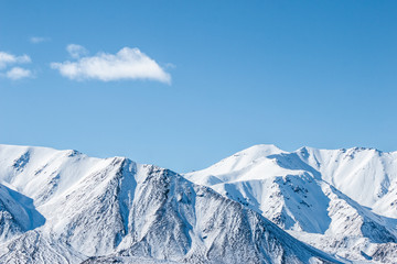 Wall Mural - mountains in winter, snow capped peaks, mountain winter landscape