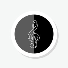 Sticker - Music violin clef sign. G-clef. Treble clef sticker