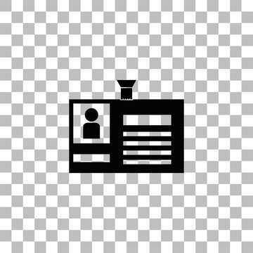Identification card icon flat