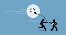 Businessman Passing The Idea To Another Person. Vector Artwork Depicts A Runner Passing A Job, Task, And Idea To Another Guy To Continue Working On It. Concept Of Teamwork, Pass Over And Continuation.