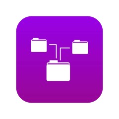 Poster - Folders structure icon digital purple for any design isolated on white vector illustration