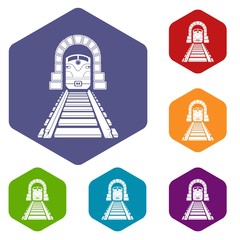 Poster - Railway tunnel icon in simple style isolated on white background