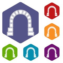 Poster - Entrance to railway tunnel icon in simple style isolated on white background