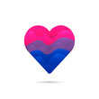 Bisexual flag in heart love sign icon vector design.