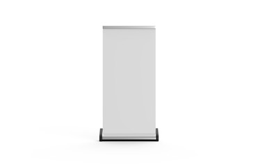 Wall Mural - White blank empty business roll up and standee banner display mock up template for your design presentation, 3d illustration