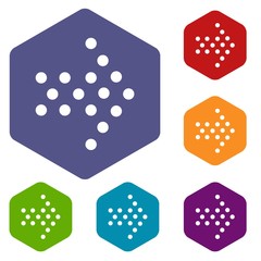 Poster - Dots right arrow icon in simple style isolated on white background