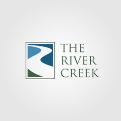 Fototapete - river logo vintage creek vector designs