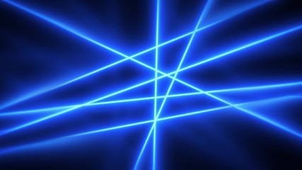Poster - Abstract Laser Light Rays Slow Motion Background/ 4k animation of an abstract elegant laser light rays shining and glowing, moving and rotating with slow motion