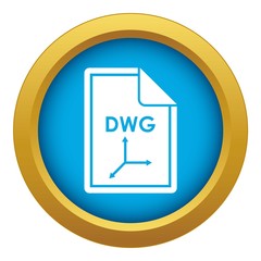 Poster - file dwg icon blue vector isolated on white background for any design