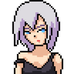 Poster - vector pixel art anime girl