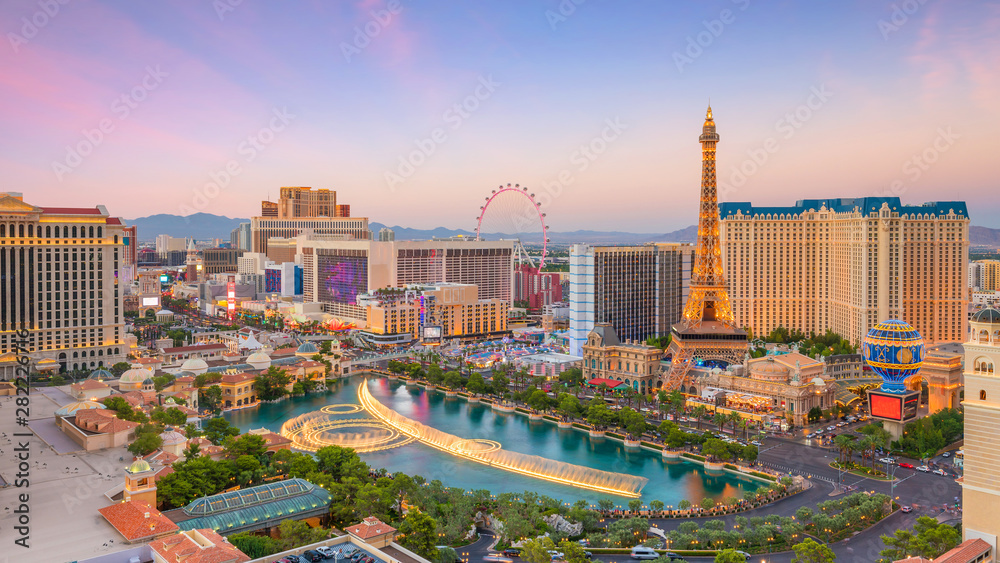 cityscape of Las Vegas from top view in Nevada, USA - obrazy, fototapety, plakaty 