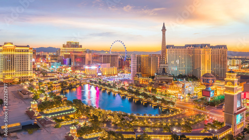 Photo cityscape of Las Vegas from top view in Nevada, USA