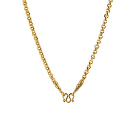 Wall Mural - gold necklace included clasper hook (with clipping path) isolated on white background