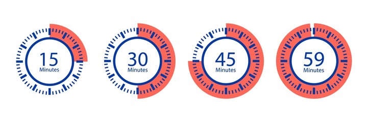Poster - stopwatch vector icons. timer isolated on white background. illustration of timer and countdown, sto