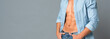 Unrecognizable Muscular Man In Unbuttoned Shirt Showing His Perfect Abs