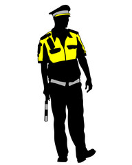 Wall Mural - People of special police force on white background