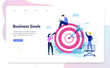 Business goal web banner concept. An arrow on a target