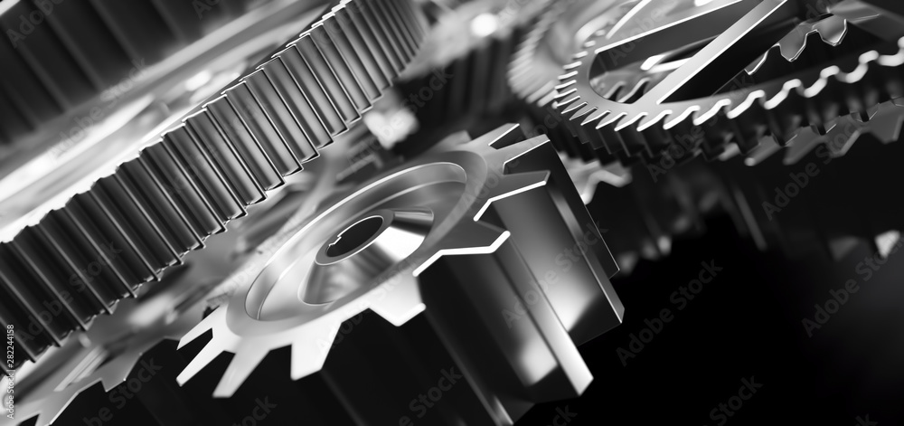Gears and cogs mechanism. Industrial machinery Stock Illustration ...