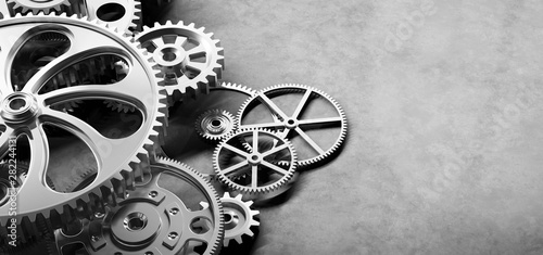 Fotomural Gears and cogs mechanism. Industrial machinery